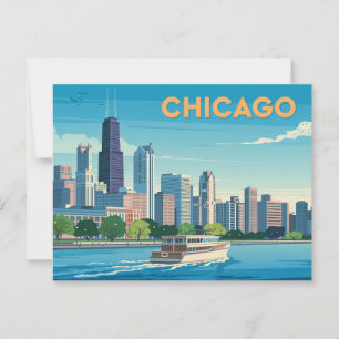Vintage Chicago Postkarte
