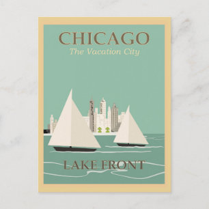 vintage Chicago Postkarte