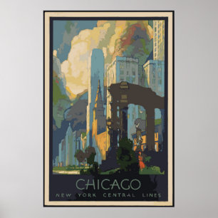 Vintage Chicago Reiseplakate 24x36 Poster
