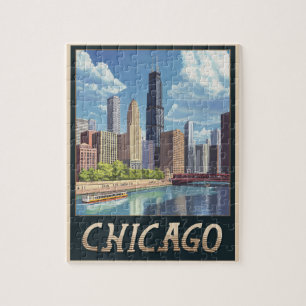 Vintage Chicago Skyline
