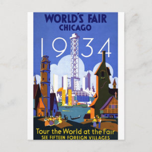 Vintage Chicago Weltmesse 1934 Anzeige Postkarte