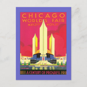 Vintage Chicago Weltmesse Postkarte