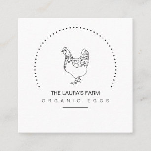 Vintage Chicken Farm Hen Line Carte de visite d'ar