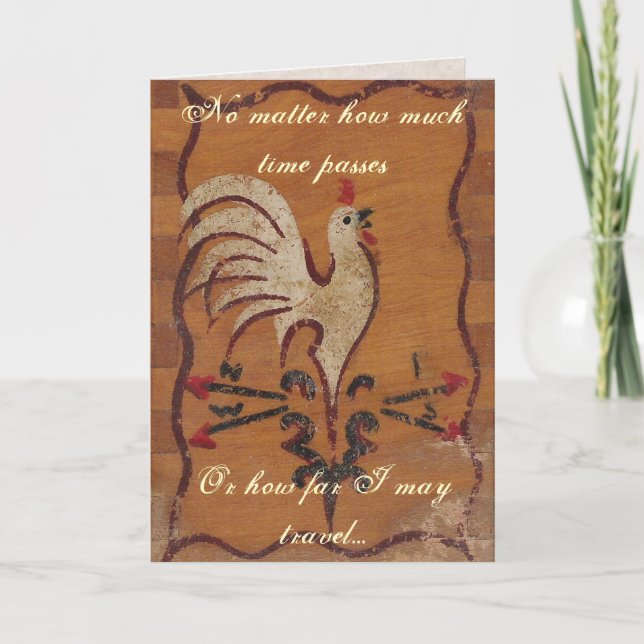 Vintage Chicken Grußkarte Karte (Vorderseite)