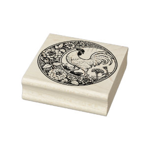 Vintage Chicken Gummistempel