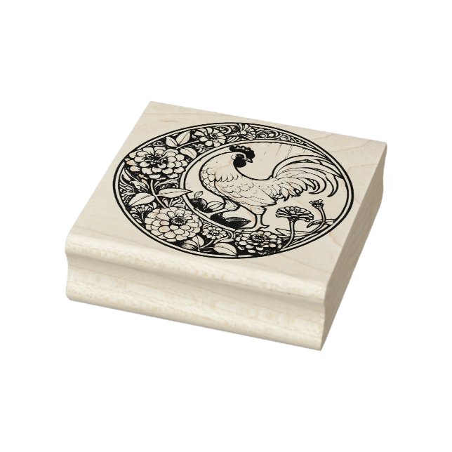 Vintage Chicken Gummistempel (Stempel)