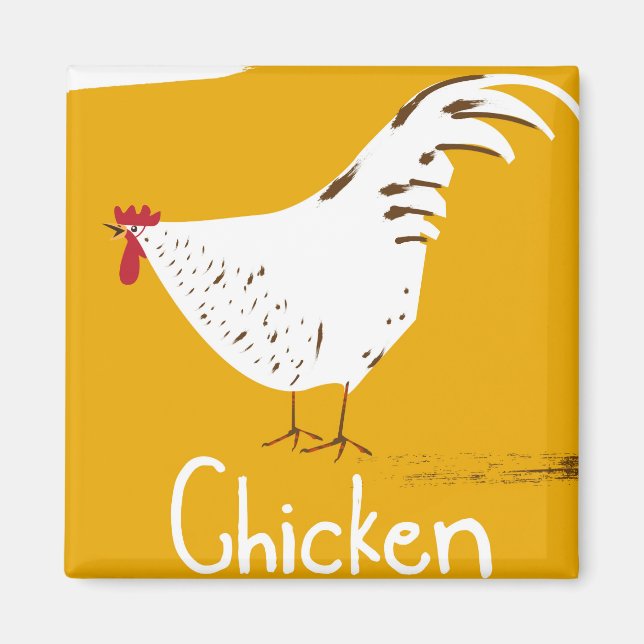 Vintage Chicken Magnet (Vorne)