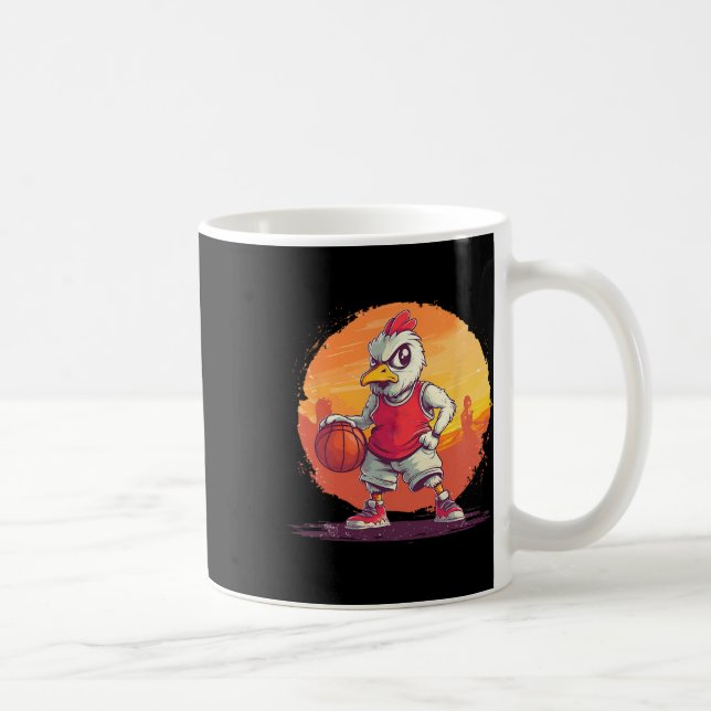 Vintage Chicken Playing Sketll Chicken Lovers Sket Kaffeetasse (Rechts)