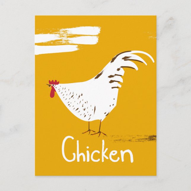 Vintage Chicken Postkarte (Vorderseite)