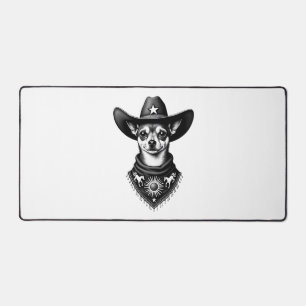 Vintage-Chihuahua-Cowboy-Stil-Western-D Schreibtischunterlage