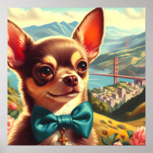 Vintage Chihuahua-Malerei Poster