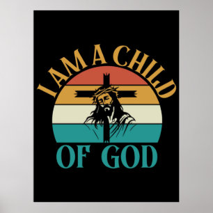 Vintage-Child-of-God-T-Shirt-Design Vektor Kunst H Poster