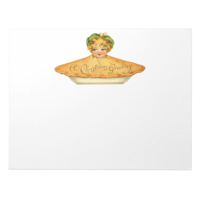 Vintage Child & Pie Notizblock (Vorderseite)