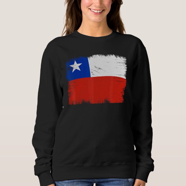 Vintage Chile Flag Chilean Independence Day Sweatshirt (Vorderseite)
