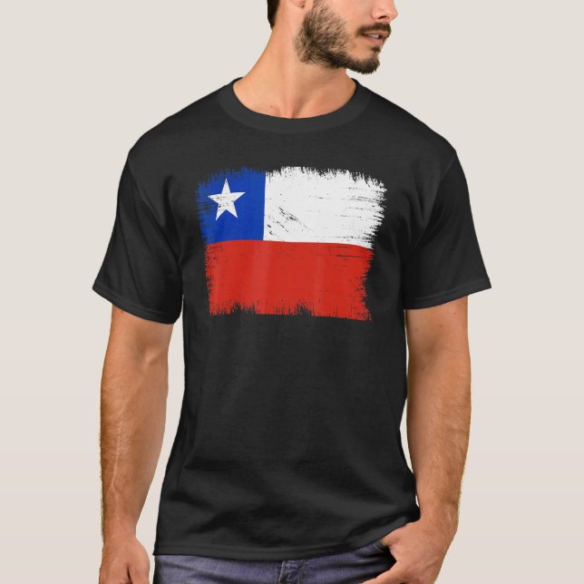 Vintage Chile Flag Chilean Independence Day T-Shirt (Vorderseite)