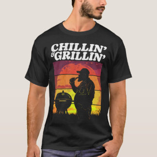 Vintage Chillin’ & Grillin’ Dark Distressed T-Shirt