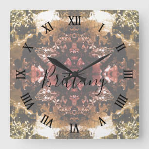 Vintage China Canton Restaurant Quadratische Wanduhr