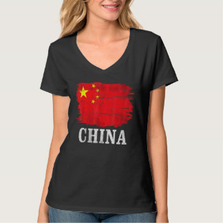 Vintage-China-Flagge für Chinesen T-Shirt
