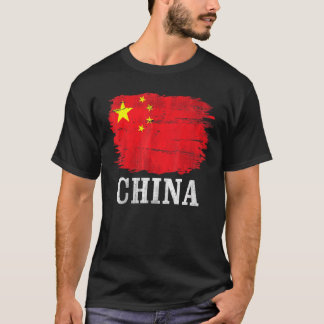 Vintage-China-Flagge für Chinesen T-Shirt