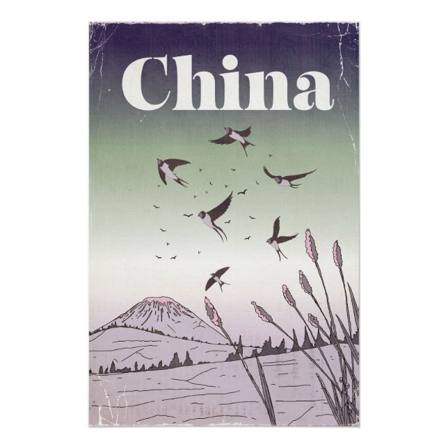 Vintage China Reiseplakat Poster (Vorderseite)