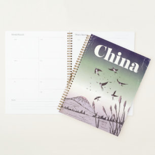 Vintage-China-Reisewandbild Planer