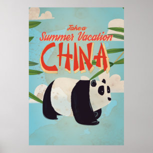 Vintage China Urlaubspenster Poster