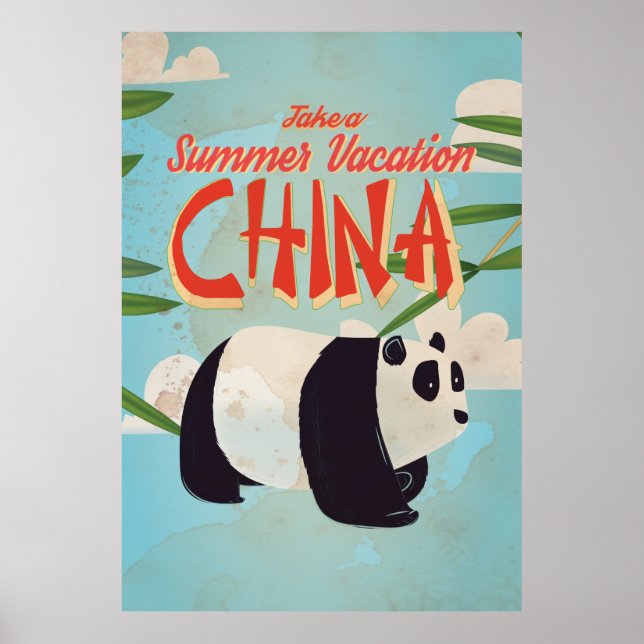 Vintage China Urlaubspenster Poster (Vorne)