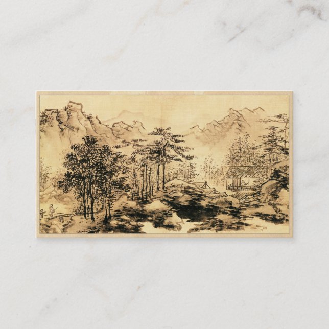 Vintage Chinese Sumi-e Visitenkarte (Vorderseite)
