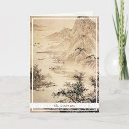 Vintage chinesische Landschaft Sumi-e Karte