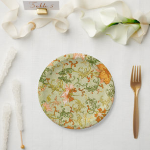 Vintage-Chinesischer Schmuck Jones Blumen Pappteller