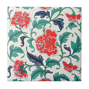 Vintage-chinesisches florales Ornament Fliese