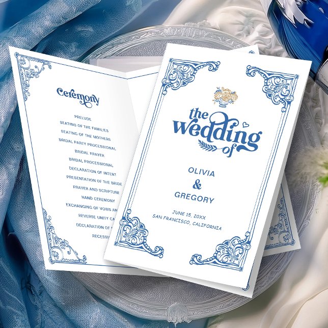 Vintage Chinoiserie Antique Rahmen Hochzeitsprogra (Von Creator hochgeladen)