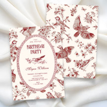 Vintage-Chinoiserie-Blumen-Vogel-Geburtstag