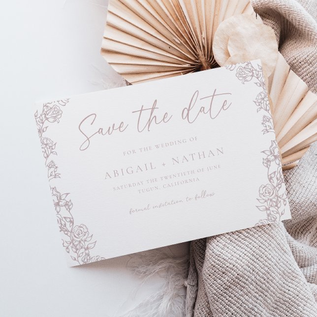 Vintage Chinoiserie Blush Wreath Wedding Save The Date (Von Creator hochgeladen)