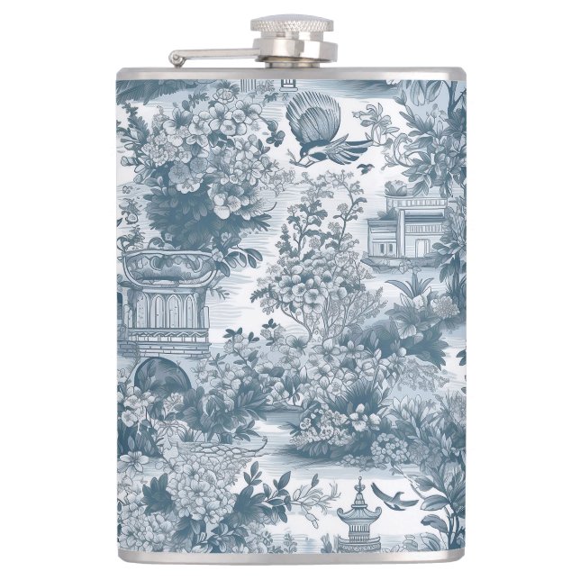 Vintage Chinoiserie Flachmann (Vorderseite)