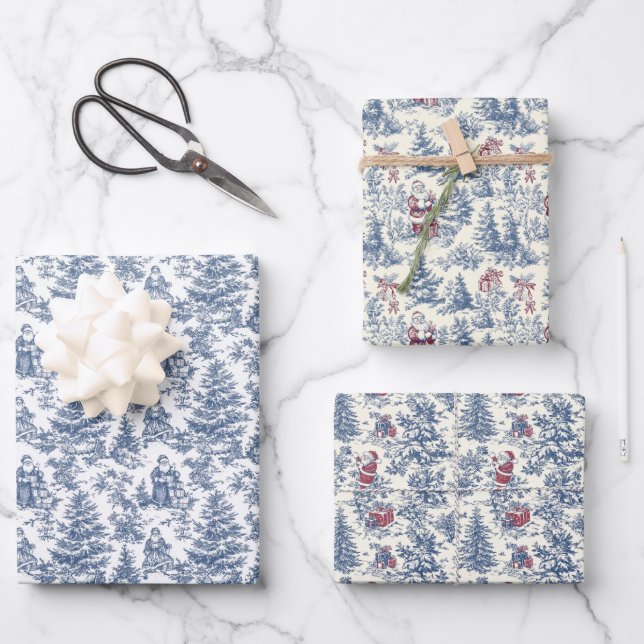 Vintage Chinoiserie Geschenkpapier Set (Vorderseite)