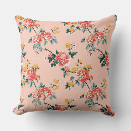 Vintage Chinoiserie Peony Kissen