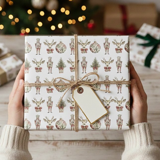 Vintage Chinoiserie  Weihnachtsfest Geschenkpapier (Classic Christmas Vintage Chinoiserie Toile Jumbo Wrapping Paper)