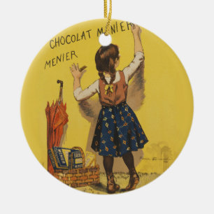 Vintage Chocolat Menier französisches Poster Bouis Keramik Ornament