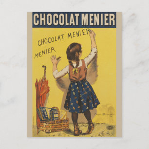 Vintage Chocolat Menier französisches Poster Bouis Postkarte
