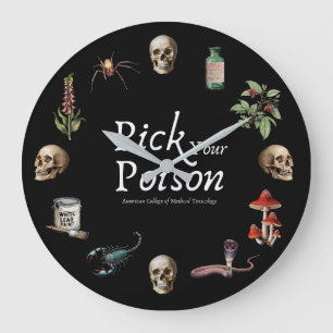 Vintage Choisir Votre Horloge Poison Noir