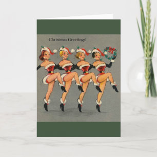 Vintage Chor-Linie Weihnachtsgruß-Karte Feiertagskarte