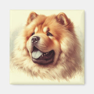 Vintage Chow-Chow-Malerei Magnet