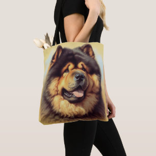 Vintage Chow-Chow-Malerei Tasche
