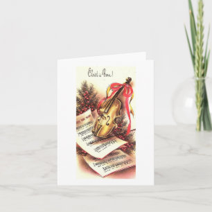 Vintage Christ est né Carte de Noël