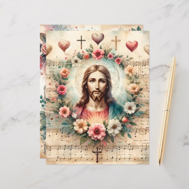 Vintage Christliche Valentine (Vorderseite/Rückseite Beispiel)