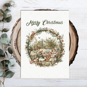 Vintage-Christliches-Weihnachtsgrußkarte Feiertagspostkarte