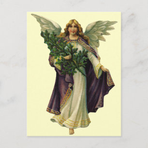 Vintage Christmas Angel Feiertagspostkarte