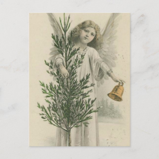 Vintage Christmas Angel Feiertagspostkarte (Vorderseite)