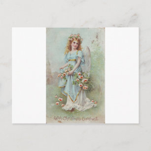 Vintage Christmas Angel Feiertagspostkarte